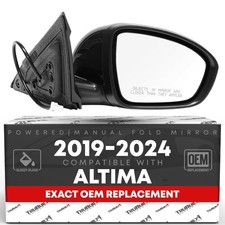 Passenger Mirror for Nissan Altima - Power, Manual Fold, Convex Glass - Passe...