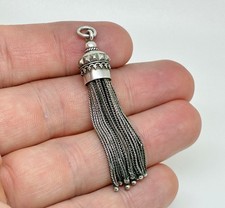 Antique Victorian Sterling Silver Tassel Pendant Watch Fob