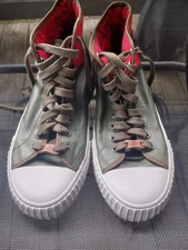 PF Flyers Posture Foundation Vulcanized Hi Tops In Green and Red M-10 W-11.5 US