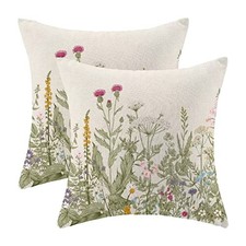 Spring Pillow Covers 18 X 18 Inch Set of 2, 18" x 18" Pack of 1 Herbs Plant