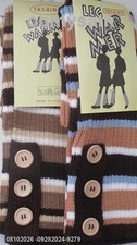 CLOSEOUT 1 1 NEW PAIRS MULTI COLOR LEG WARMER 3 BUTTONS ACCENT KNEE HIGH 15"