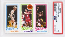 Larry Bird Magic Johnson Julius Erving 1980 Topps Scoring Leader Card (PSA 7)(D)