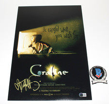 DAKOTA FANNING SIGNED CORALINE 12x18 MOVIE POSTER ACTRESS AUTOGRAPH BECKETT COA