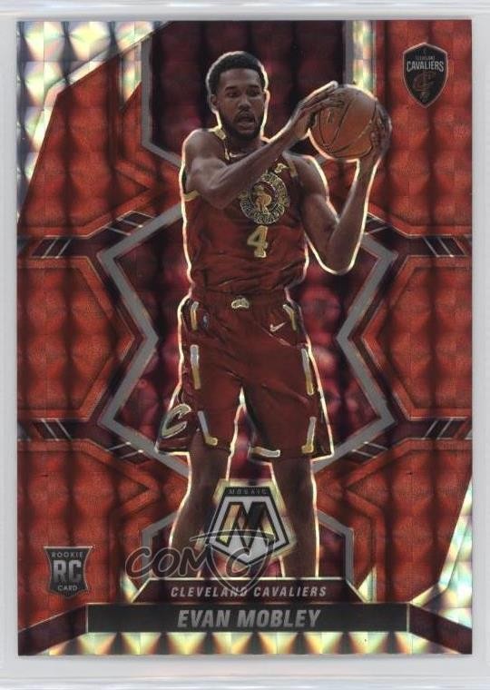 2021-22 Panini Mosaic Rookies Red Mosaic Prizm Evan Mobley #201 Rookie RC 1b20