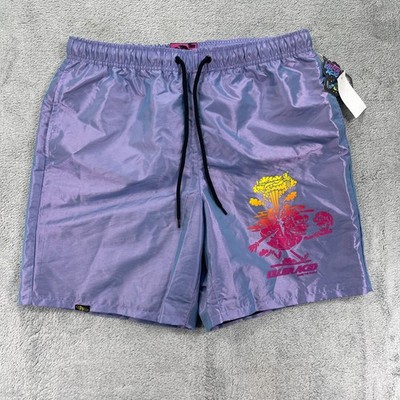 Killer Acid Ka Hologram Swim Trunks Mens Medium Purple Rob Corradetti Mesh Lined