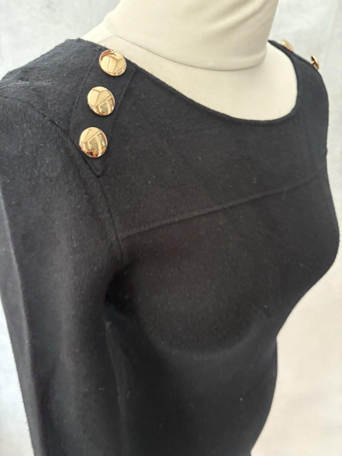 Zara Knit Black Dress Size S Long Sleeve Knee Length Women’s  thumbnail 2