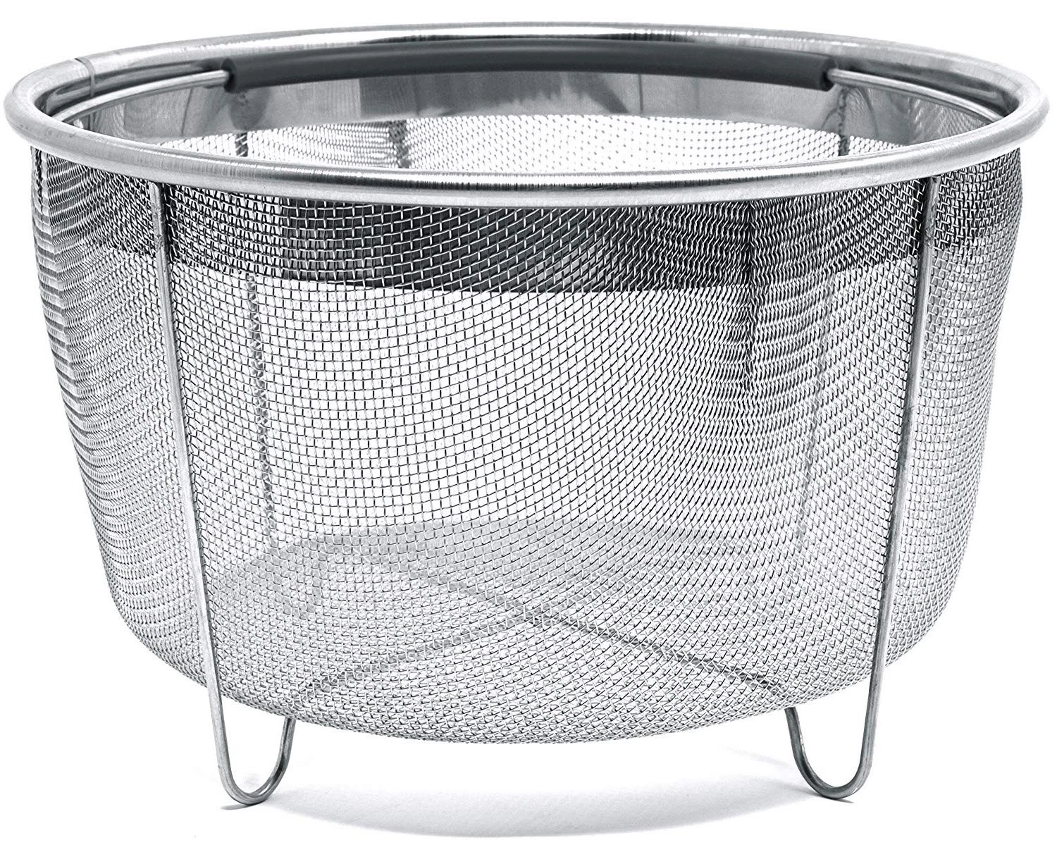 Stainless Steel 6 Quart Steamer Basket with Silicone Handle for Instant Pot S...