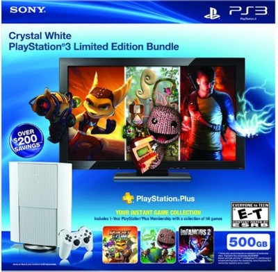 Sony Classic White 500GB PlayStation PS3 Bundle Console Video Game Systems Very
