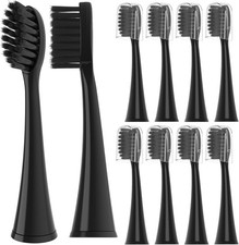 10 Pack Replacement Toothbrush Heads for Burst Electric Toothbrush, Black
