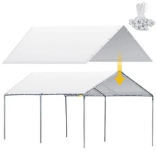 10 x 20 ft Heavy Duty Carport Canopy Waterproof Garage Car Shelter Tarp Tent ...