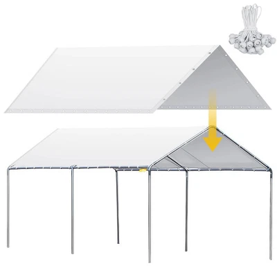 WESNOY 10 x 20 ft Heavy Duty Carport Canopy Waterproof Garage Car Shelter Tarp Tent ...
