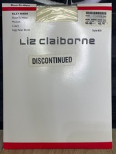 Liz Claiborne Silky Sheer to Waist Pantyhose Medium Cream White Vintage NOS