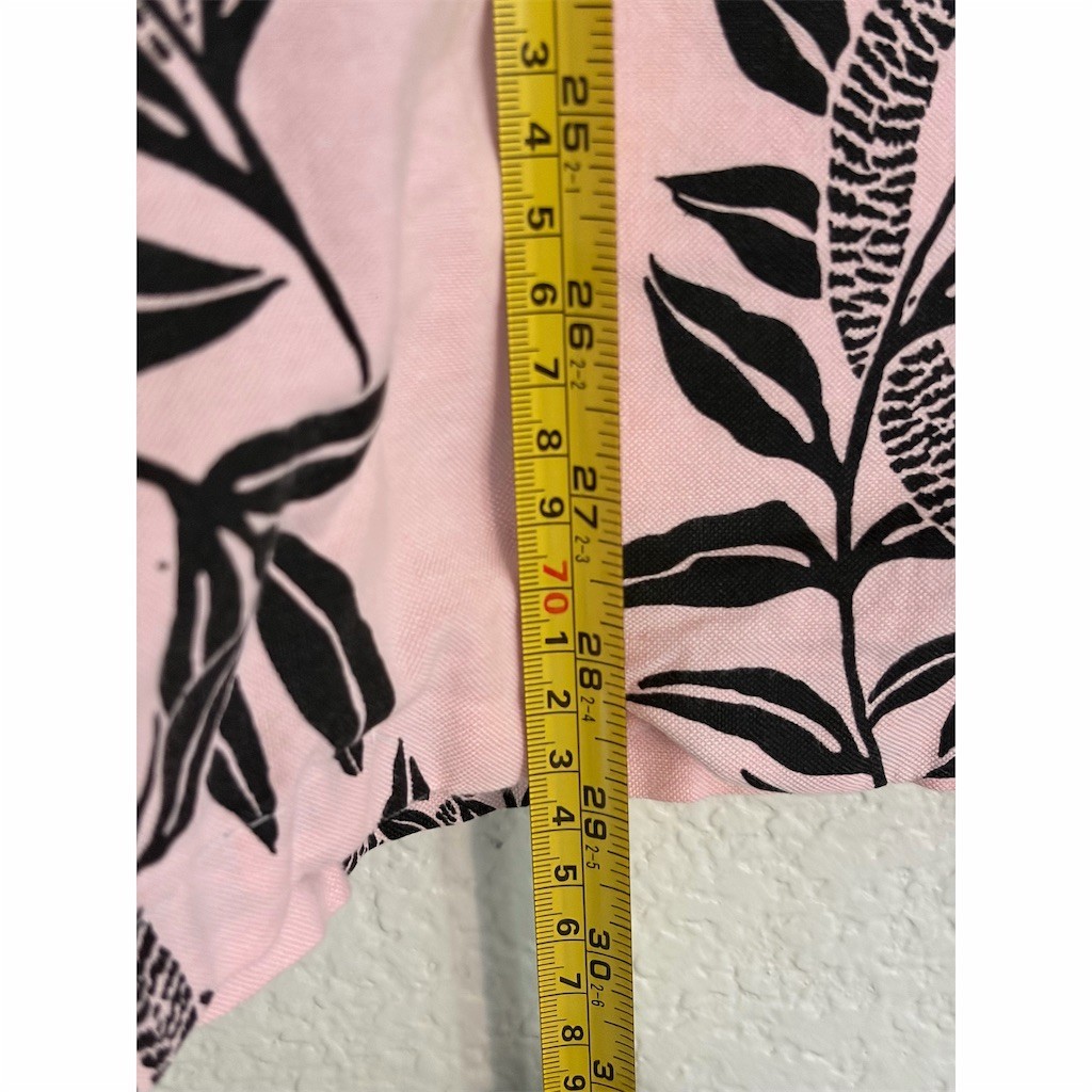 Vintage High Noon Hawaiian Shirt Men's Size M Pink Black Leaf Print  thumbnail 6