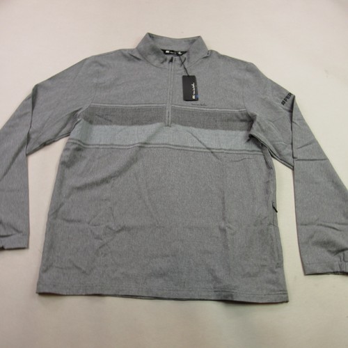 Travis Mathew Sweater Mens Large Long Sleeve Pullover 1/4 Zip Gray Golf
