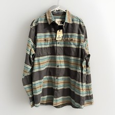 Katin Button Up Shirt SZ XL Sierra Flannel striped long sleeve Black Blue Gray