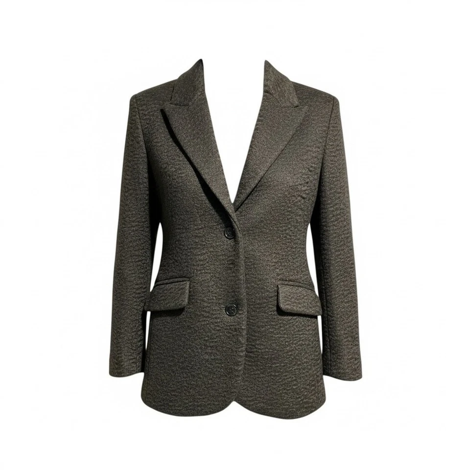 Ellen Tracy Gray Textured Bouclé Wool Blend Blazer Jacket Size M - NWT - Image 2 of 4