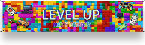 Video Game Happy Birthday Yard Banner Game on Birthday Party Yard Sign Backdrop