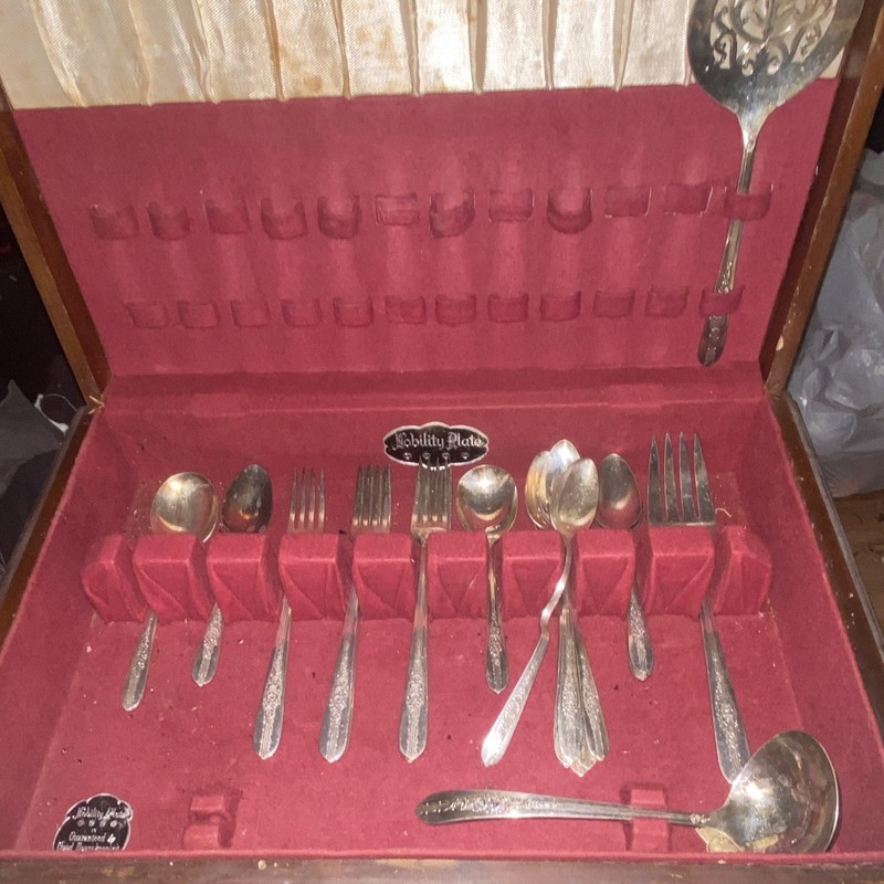 Nobility Plate Silverplate Flatware Box Set in Case w/ Serving Spoon