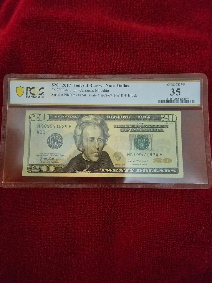 $20 Bill - 2017 - Only one -Partial Ink Stamp- Choice VF 35 - Fish hook face - Image 4 of 4