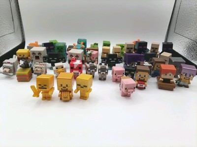 MINECRAFT Mini Figures Lot of 46 + 3 Gold Mixed Characters Collectable Toys