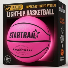 Light-Up Basketball  Glow in the Dark Sports Gift for Girls 8  LED Ball Si...