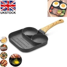 3 Hole Frying Pot Pan Non-stick Egg Pancake Steak Hamburg Omelet Pan Breakfast