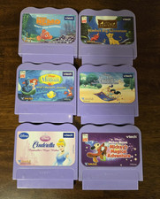 Vtech V.Smile Game Cartridges Lot Of 6 Disney Mickey, Cinderella, Nemo  More 