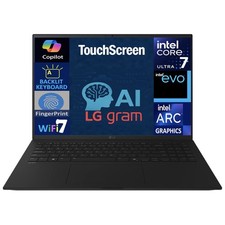 LG gram AI Powered 17.0" Touch WQXGA Intel Ultra 7-258V 32GB 1TB SSD W11H Laptop