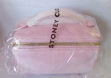 Stoney Clover Lane Lay Flat Pouch Flamingo Pink Terry Travel Zippered