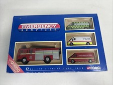 Corgi Emergency Services Diecast Set Volvo Fire Engine Vans Boxed 2001 - Mint