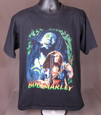 Bob Marley-Black T Shirt-M-100% Cotton-Reagge Rasta Dreadlock