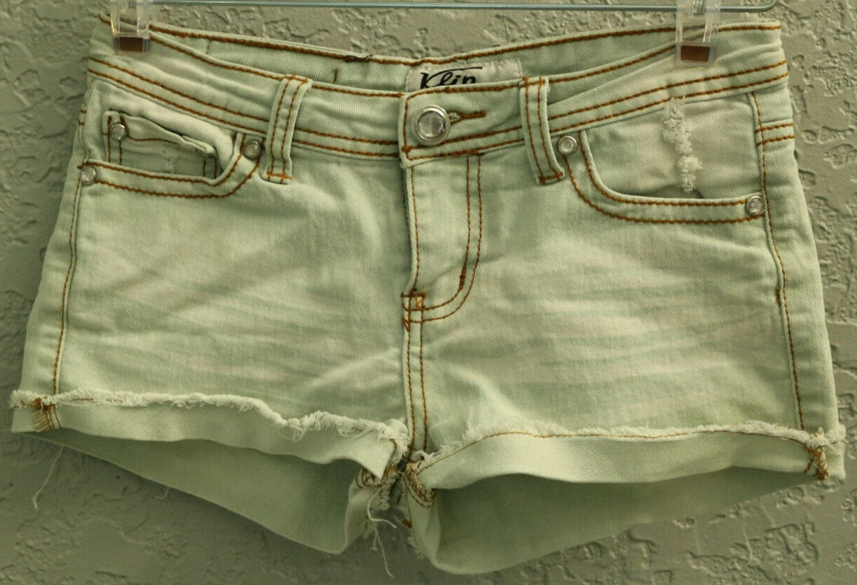 Girls KLIP Cut off Jean Light Denim Shorts Stretch Size 12 eBay