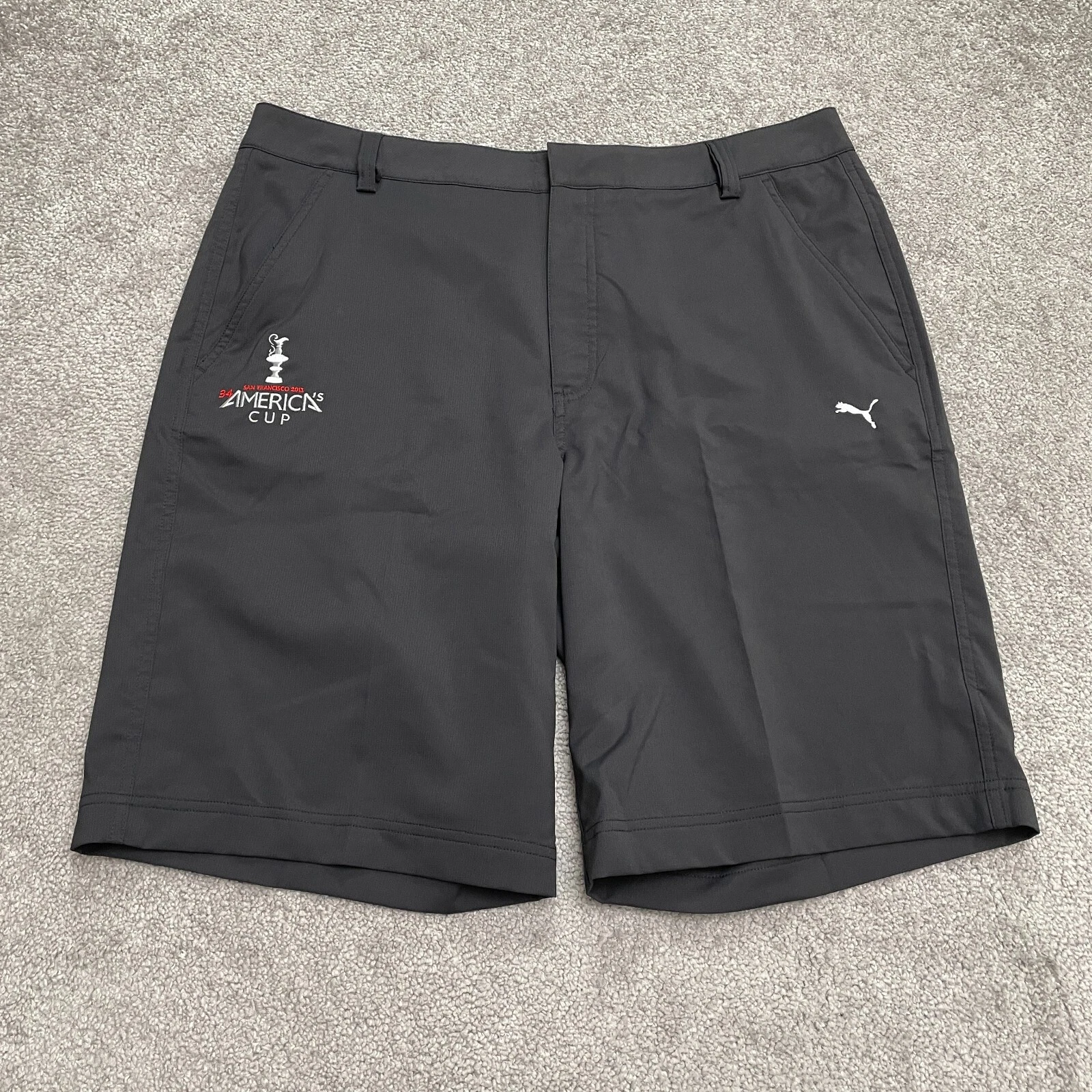Pantaloncini tecnici Puma America's Cup uomo 36 grigio grafite sport attivi outdoor nuovi con etichette