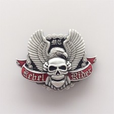 Vintage Style Western Rider Enamel Wings Skull Belt Buckle also Stock in the US