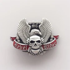 Vintage Style Western Rider Enamel Wings Skull Belt Buckle also Stock in the US