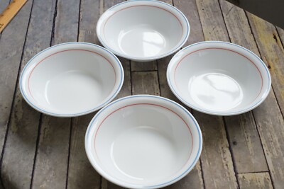 Vtg CORELLE BY CORNING Coupe Soup Bowl Country Cornflower 7.25''-Set of 4 CLEAN