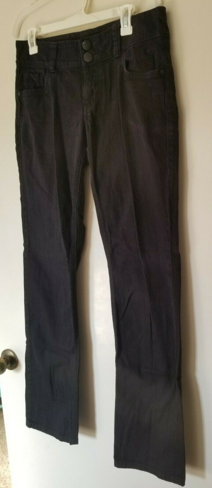 CAbi Jeans Basic Solid Black Button Up Belt Loop … - image 4