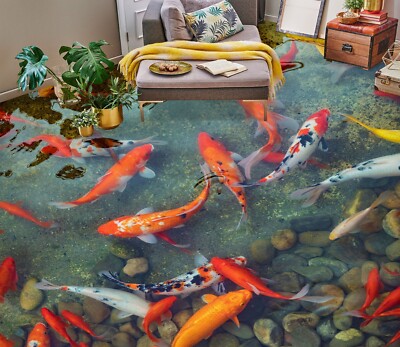 3D Animal Koi Pond O2112 Floor WallPaper Murals Wall Print Decal 5D Romy 2024