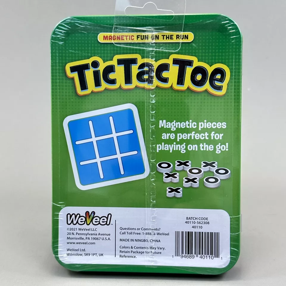 Magnetic TIC TAC TOE Travel Set Tin Game Board w/ 9 Magnetic Pieces - Brand New - Image 2 of 4