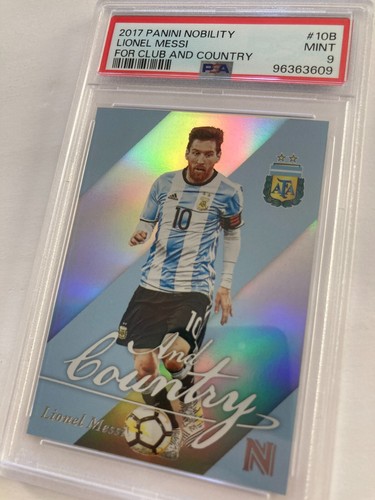 2017 PANINI NOBILITY FOR CLUB & COUNTRY #10B LIONEL MESSI PSA 9 - Picture 6 of 24