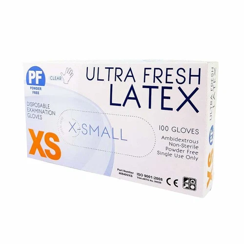 Latex Disposable Gloves Clear Powder Free & Powdered 100pcs