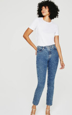 Adriano Goldschmied Isabelle High Rise Crop hybrid Denim Jeans 31 NWT 215 AG