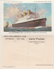 Holland-America Line T.S.S. Statendam Postcard c1930