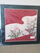 A4 ART OF JAPANESE FABRIC ON MAT BOARD CUSTOM 32  x 32  LIQUIDATION SALE