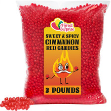 Red Cinnamon Candy - 3 Pounds - Red Halloween Candy - Hot Red Cinnamon Candy - S