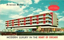 Avenue Motel Aristocrat Inn Of America Downtown Chicago C1940 Vintage Postcard