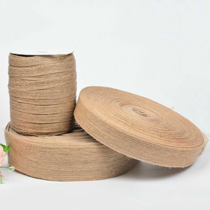 10M Hemp Rope Jute Webbing Tape DIY Craft Straps Burlap Ribbon Sewing Trim - Image 3 of 4