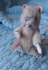 Vintage Steiff Molly Piff Groundhog Mohair 4" Tall Stuffed Animal Plush