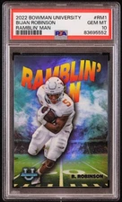Bijan Robinson 2022 Bowman Chrome Ramblin Man RC #RM1 (PSA GM 10)