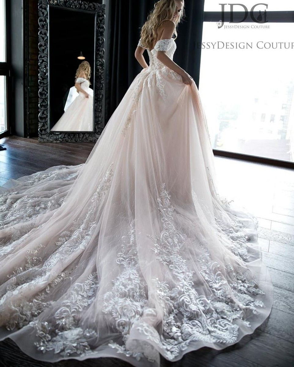 chinese dress ladies Ethereal Tulle A-Line Wedding Gown with Beaded Lace Bodice and Gentle Train Plus Size Size 8 main image 1